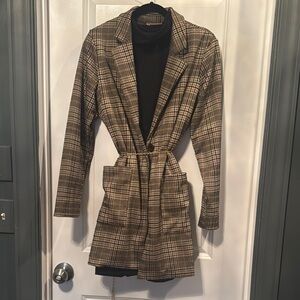 Philosophy brown houndstooth long Blazer
